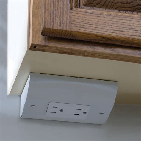 junction box in cabinet|under cabinet mounted electrical outlets.